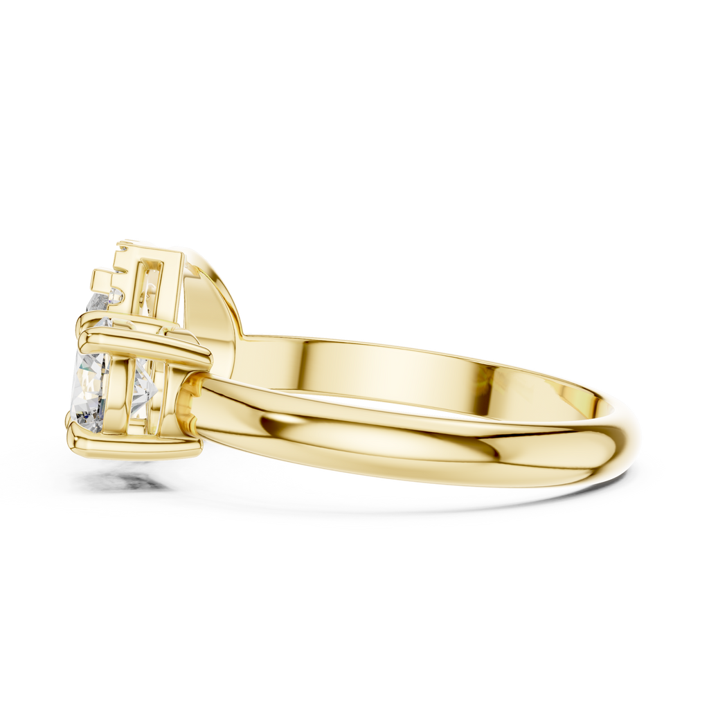 Silver Gold-Plated Diamond Ring