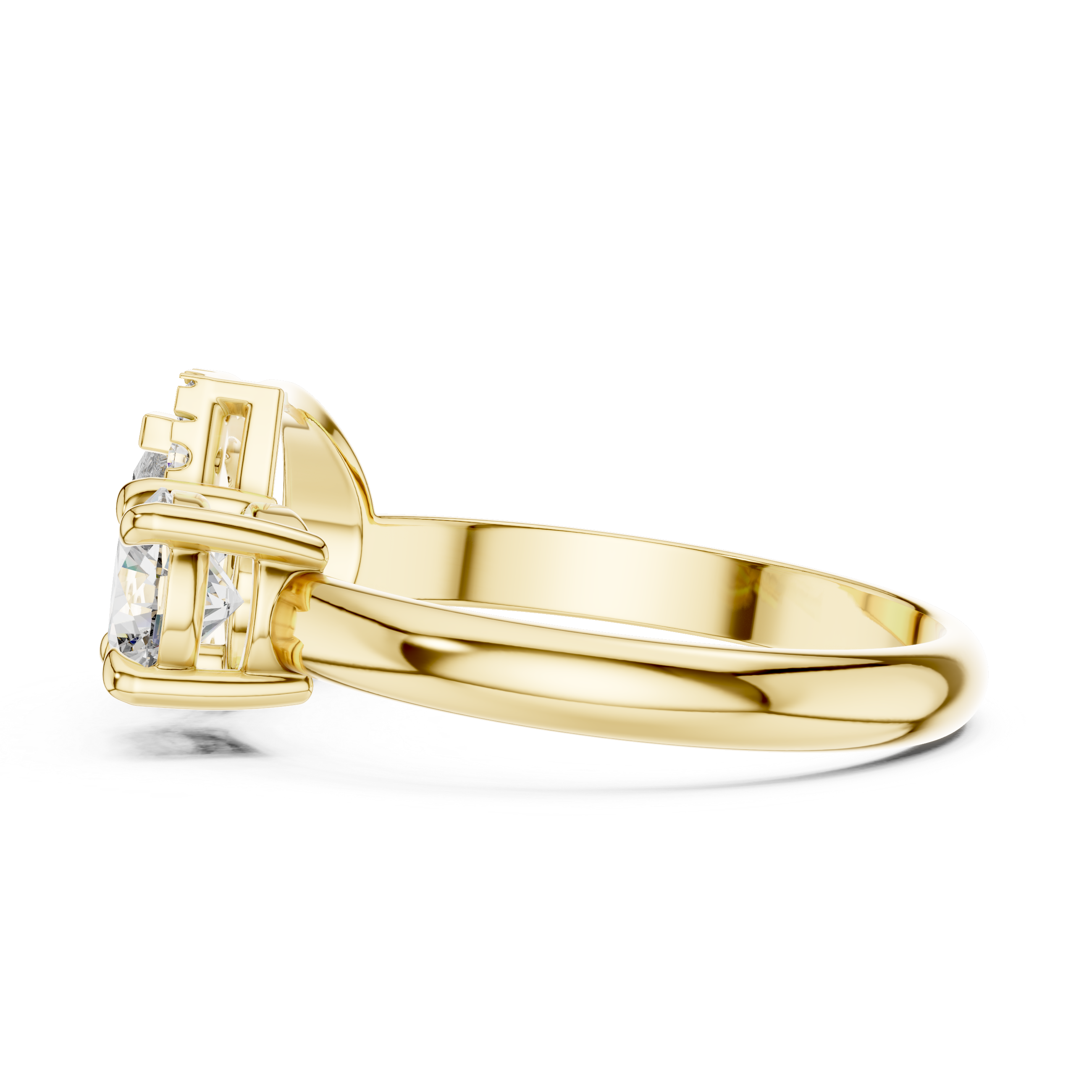 Silver Gold-Plated Diamond Ring
