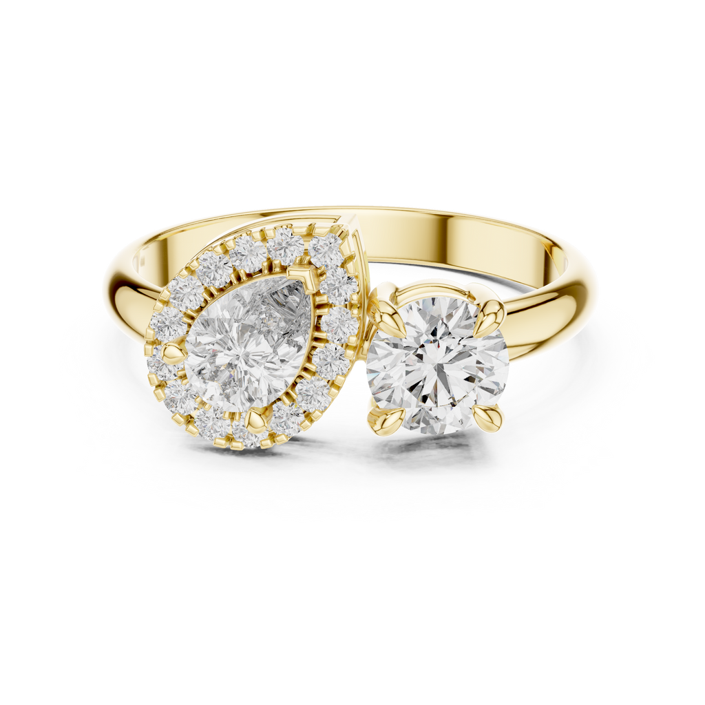 Silver Gold-Plated Diamond Ring