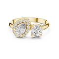 Silver Gold-Plated Diamond Ring