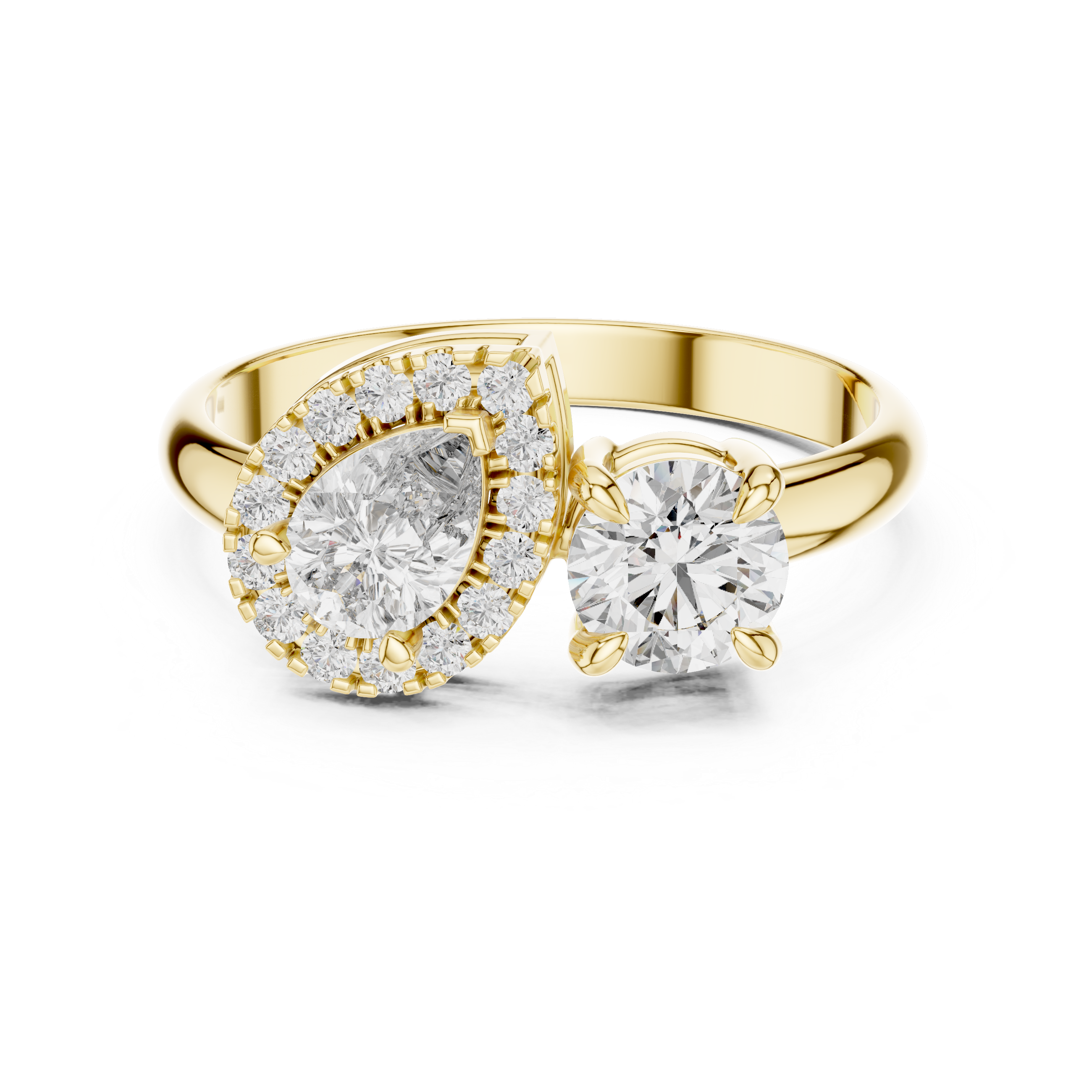 Silver Gold-Plated Diamond Ring