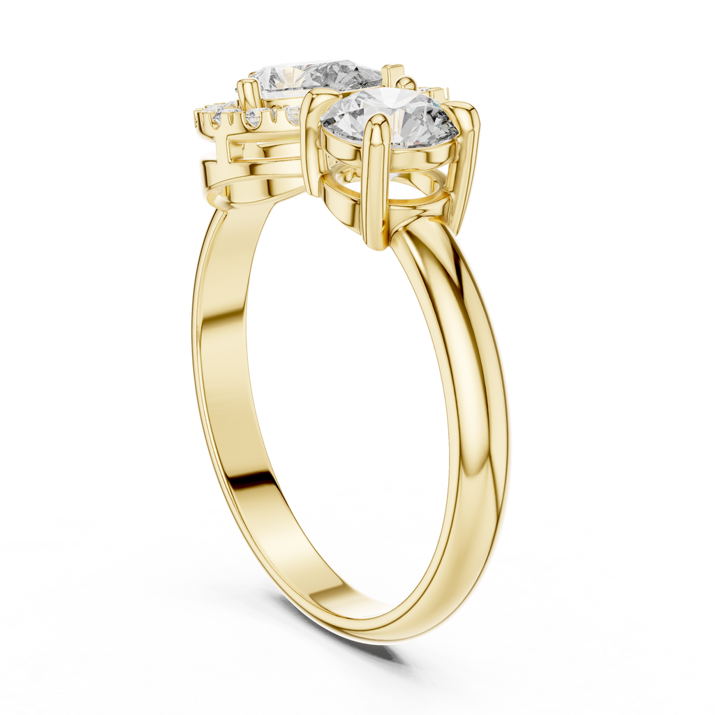Silver Gold-Plated Diamond Ring