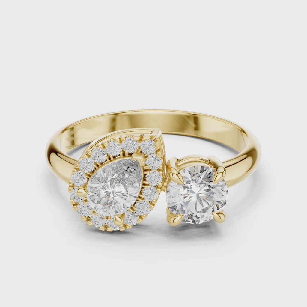 Silver Gold-Plated Diamond Ring