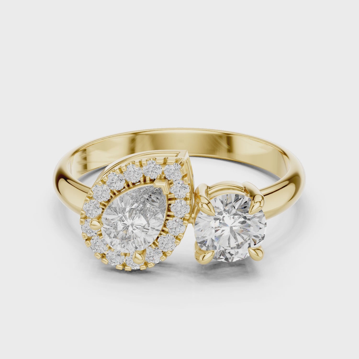 Silver Gold-Plated Diamond Ring